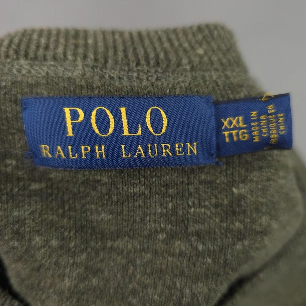 Polo Ralph Lauren Sweater Mens 2XL Green Crewneck Knit Pullover Pony Logo